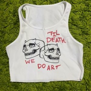 Til Death, We Do Art Inspirational Quote crop Top (Las)